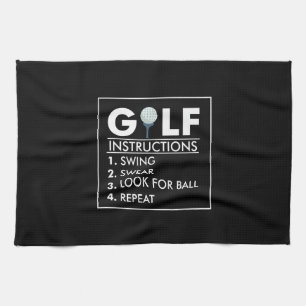 Golf Instructies voor het zwaaien van zweet Theedoek