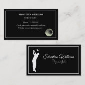 Golf Instructor Docent Professionele Sport Zwart Visitekaartje (Voorkant / Achterkant)