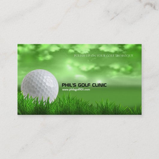 Golf Instructor Golf Ball Visitekaartje (Voorkant)