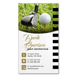Golf Instructor   Professional Golf Lessons Gold Magnetisch Visitekaartje