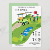 Golf Invitation Anniversaire, Golf Par-Tee Invitat (Devant / Derrière)