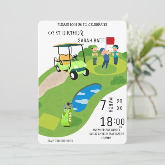 Golf Invitation Anniversaire, Golf Par-Tee Invitat (Debout devant)