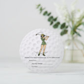 Golf Invitation Femme Golfeuse (Debout devant)