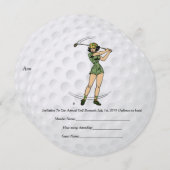 Golf Invitation Femme Golfeuse (Devant / Derrière)