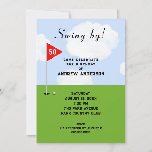 Golf Invitations d'anniversaire (Devant)