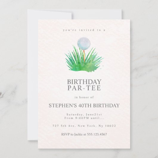 Golf Invitations de fête d'anniversaire (Devant)
