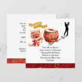 Golf Invitations de Golf à thème chinois (Devant / Derrière)