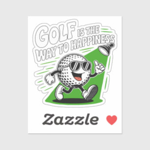 Golf is de weg naar geluk sticker