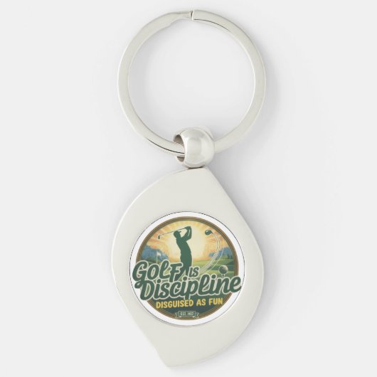 Golf Is Discipline Disguised as Fun Sleutelhanger (Voorkant)