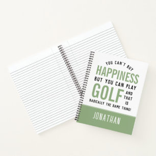 Golf is geluk Funny Golf Lover Gift Notitieboek