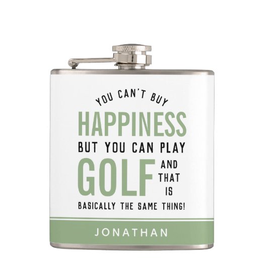 Golf is geluk Funny Golf Lover Gifts Heupfles (Voorkant)
