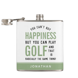 Golf is geluk Funny Golf Lover Gifts Heupfles