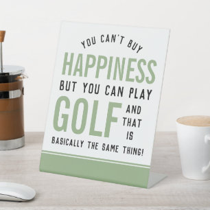 Golf is geluk Funny Golf Lover Gifts Reclamebord Met Voetstuk