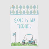 Golf is mijn therapie golfhanddoek (Voorkant)