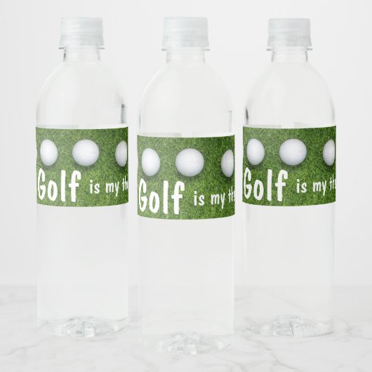 Golf is mijn therapie met golfballen op groen waterfles etiket (Flessen)