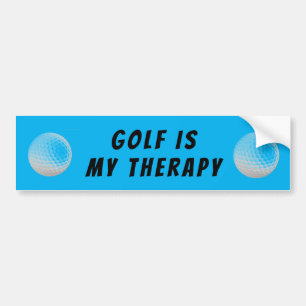 Golf is mijn Therapieblauw Bumpersticker
