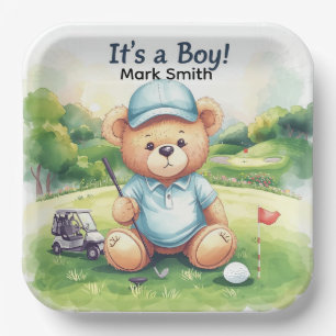 Golf It's a Boy Baby Shower Papieren Borden Bordje