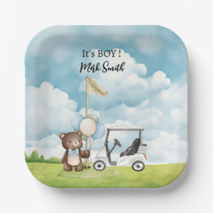 Golf It's Boy voor Baby shower Papieren Bordje