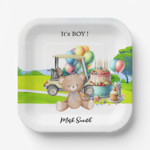 Golf It's Boy voor Baby shower Papieren Bordje