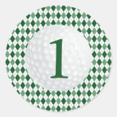 Golf Jongen 1e Verjaardag Ronde Sticker (Voorkant)