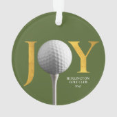 Golf Joy & Peace Kerstmis Ornament (achterkant)