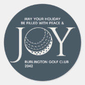 Golf Joy & Peace Kerstmis Ronde Sticker (Voorkant)