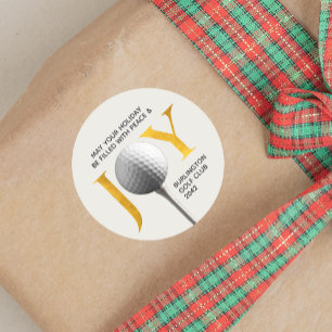 Golf Joy & Peace Kerstmis Ronde Sticker