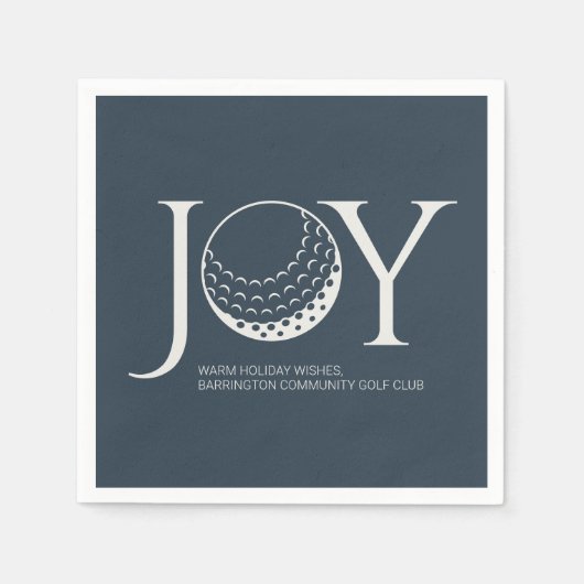 Golf Joy & Peace Navy Blue Christmas Servet (Voorkant)