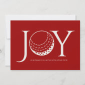 Golf Joy & Peace Red Flat Kerstmis Feestdagenkaart (Voorkant)