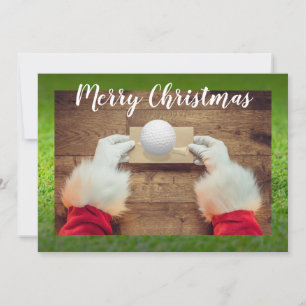 Golf Joyeuse carte de Noël au golfeur Père Noël