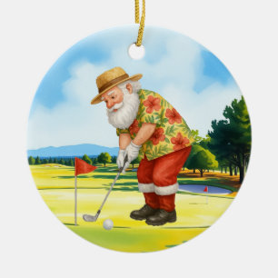 Golf juli Kerstmis met Santa Claus Golfen Keramisch Ornament