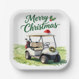 Golf Kerst Golfkar Papieren Bordje