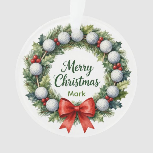 Golf Kerst Krans  Ornament (voorkant)