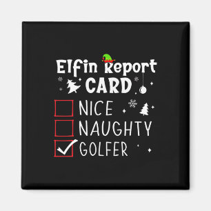 Golf Kerst Leuke Stoute Grappige Kerstlijst Golfer Magneet