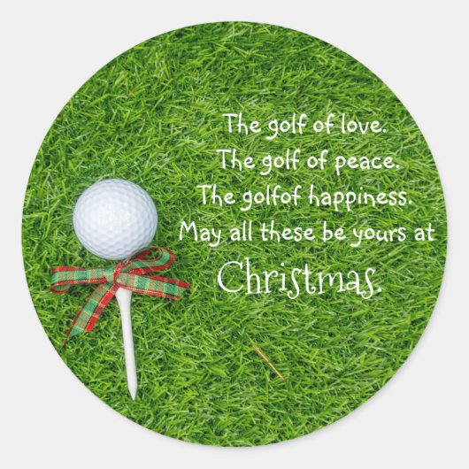 Golf Kerst sticker met golfbal en t-shirt (Voorkant)