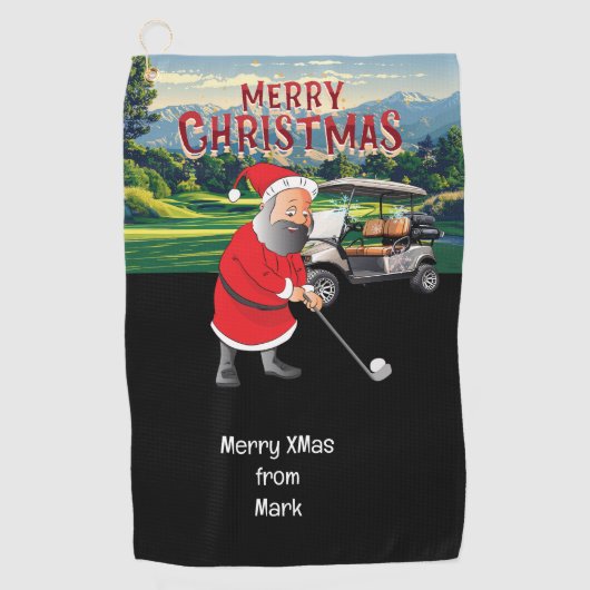 Golf Kerst thema met Sinterklaas Golfhanddoek (Voorkant)