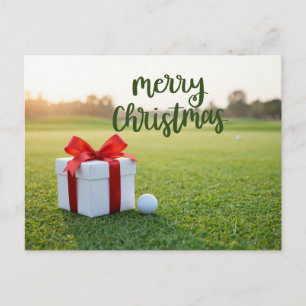 Golf Kerst thema op green voor golfer Feestdagenkaart