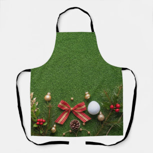 Golf Kerst thema op groen gras Schort