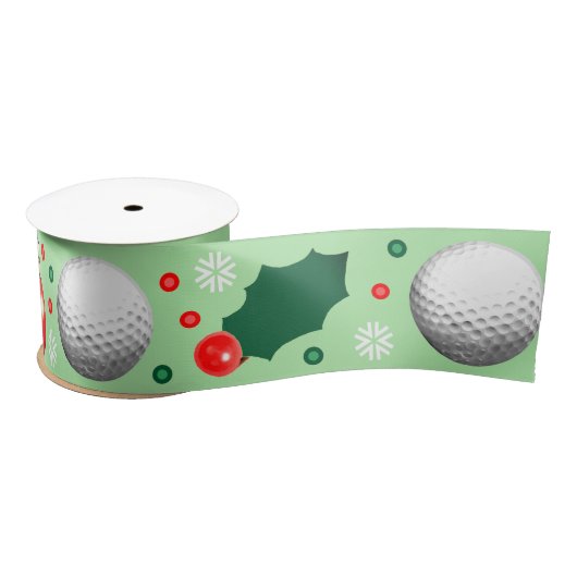 Golf Kerst Vakantie Gift Satijnen Lint (Spoel)