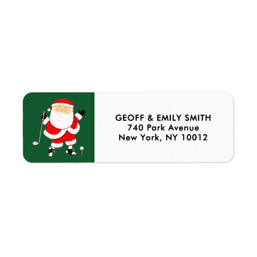 Golf Kerst Vakantie Label (Voorkant)