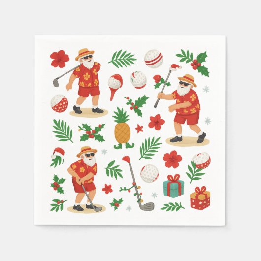 Golf Kerst Zomer Juli Hawaii thema Servet (Voorkant)