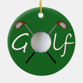 Golf kerstboomversiering keramisch ornament