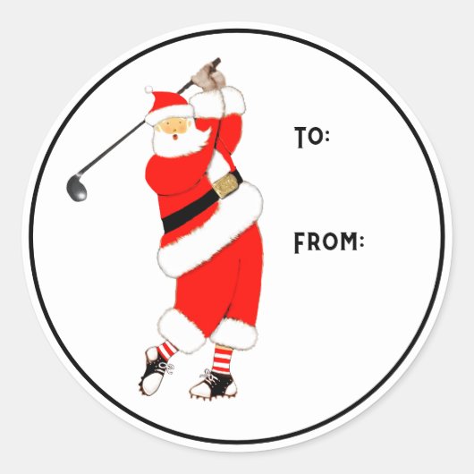 Golf Kerstcadeau Gift Tags (Voorkant)