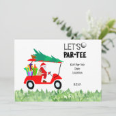 Golf Kerstfeest uitnodiging met Sinterklaas (Staand voorkant)