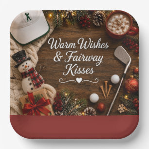 Golf Kerstfeest voor golfer Papieren Bordje