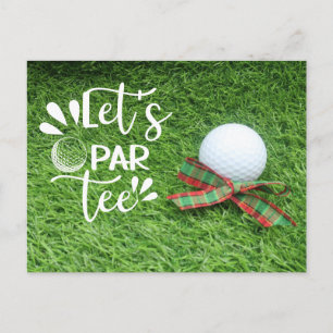 Golf-kerstfeestuitnodiging voor golfer briefkaart