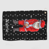 Golf-kersthanddoek voor Golfer met kerstman Golfhanddoek (Horizontaal)