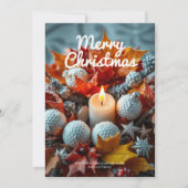 Golf Kerstkaars · Drie foto marine Feestdagenkaart (Voorkant)