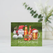 Golf Kerstkaart met Sinterklaas en BIER (Staand voorkant)