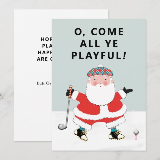 Golf kerstkaarten (Voorkant / Achterkant)